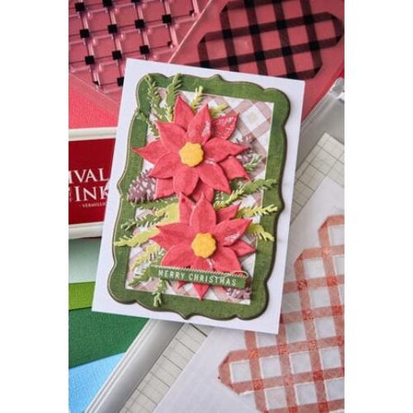 Sizzix Framelits Die w/Stamps by 49 and Market Poinsettia Trio (10+16pcs) (667015)