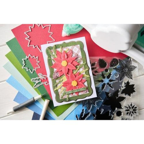 Sizzix Framelits Die w/Stamps by 49 and Market Poinsettia Trio (10+16pcs) (667015)