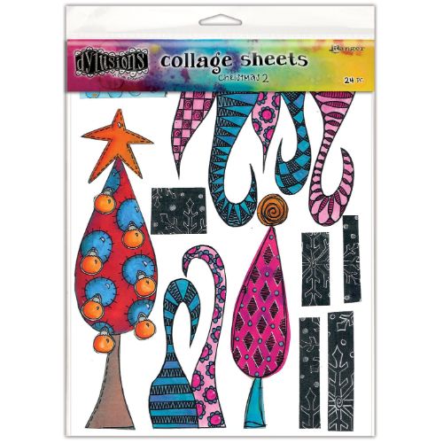 Dyan Reaveley's Dylusions Collage Sheets 8.5"X11" 24/Pkg-Christmas 2 - Postage as per Actual