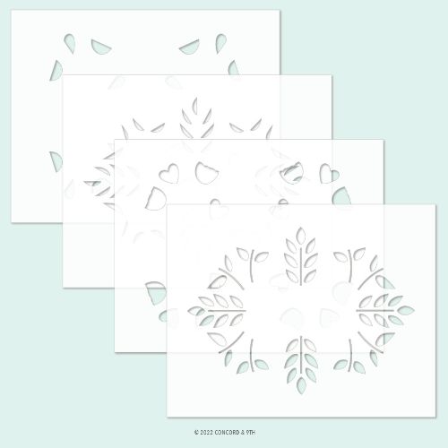 Concord & 9th Stencil 4.75"X6" 4/Pkg-Threads Of Kindness