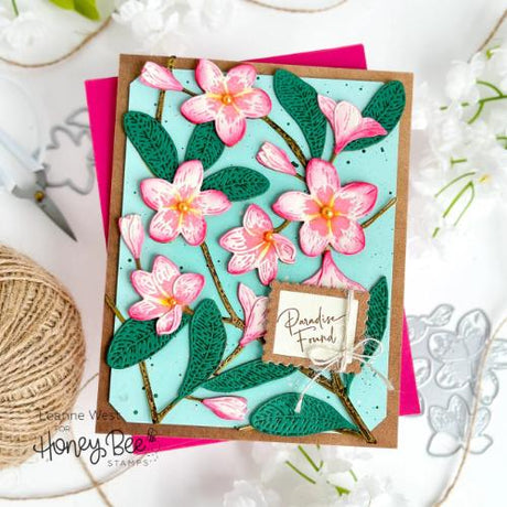 Honey Bee Stamps - Bold Background: Plumeria - Honey Cut