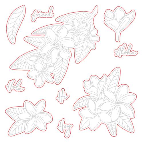 Honey Bee Stamps - Paradise Plumerias - Honey Cut