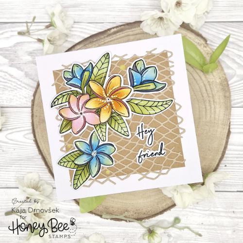 Honey Bee Stamps - Paradise Plumerias - 6x6 Stamp Set