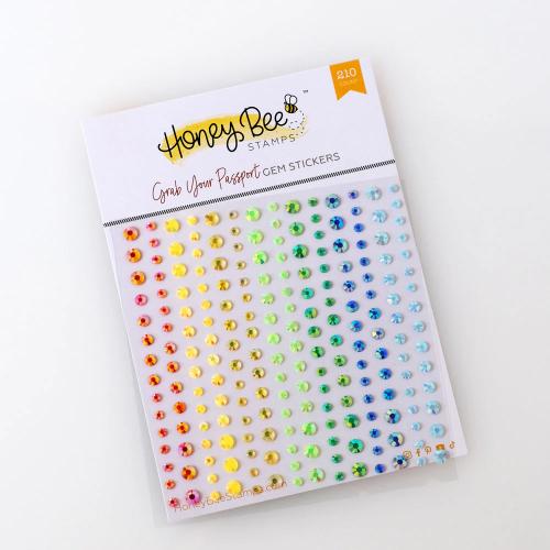 Honey Bee Stamps - Grab Your Passport Gem Stickers - 210 Count