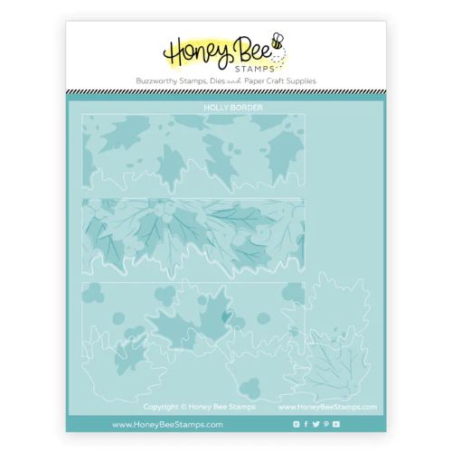 Honey Bee Stamps - Holly Border - Set Of 2 Coordinating Stencils