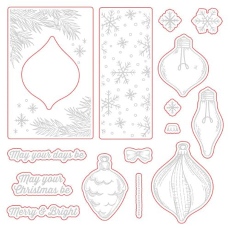 Honey Bee Stamps - Christmas Lights Vintage Gift Card Box Add-On - Honey Cuts