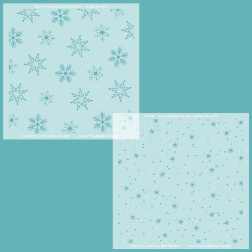 Honey Bee Stamps - Snowflakes Background - Set Of 2 Layering Stencils