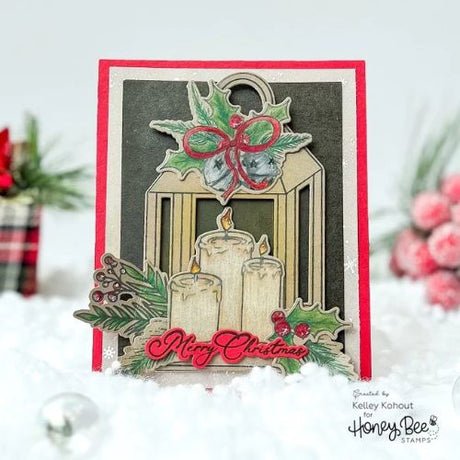 Honey Bee Stamps - Pine & Berry Centerpiece 6x8 Stamp Set