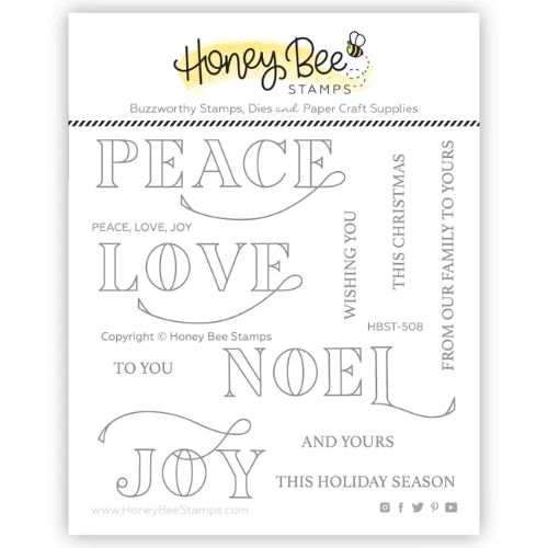 Honey Bee Stamps - Peace, Love, Joy 4x4 Stamp Set