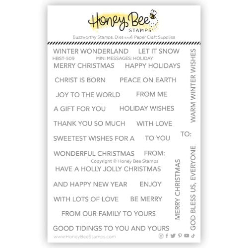 Honey Bee Stamps - Mini Messages: Holiday 4x5 Stamp Set