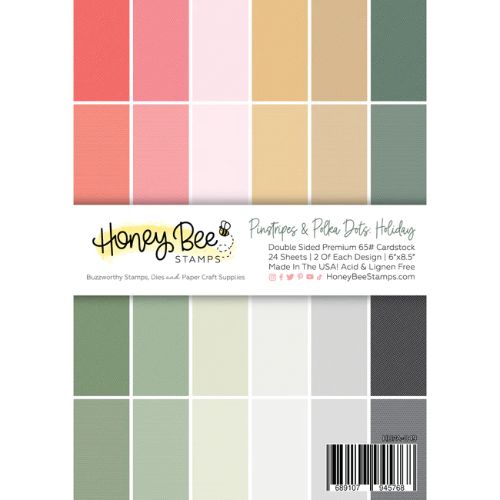 Honey Bee Stamps - Pinstripes & Polka Dots: Holiday 6x8.5 - 24 Double Sided Sheets