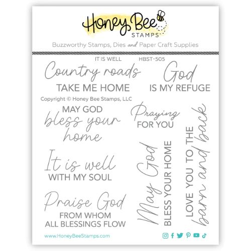 Honey Bee Stamps - It Is Well - 4x4 Stamp Set