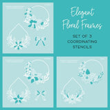 Honey Bee Stamps - Elegant Floral Frames - Set of 3 Coordinating Stencils