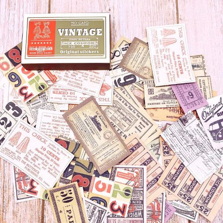 The Washi Tape Shop - 60 Piece Vintage Coupon Stickers - Coupon