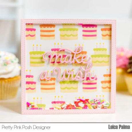 Pretty Pink Posh - Make A Wish Script Die