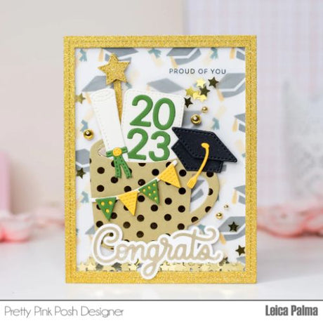 Pretty Pink Posh - Graduation Mug Additions Dies (use w/Winter Mug Additions)