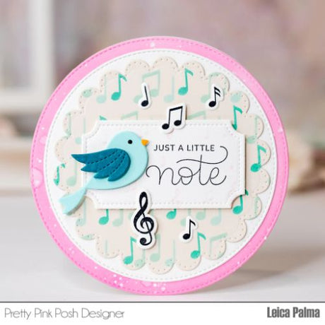 Pretty Pink Posh - Layered Music Notes Stencil (3 Layer)