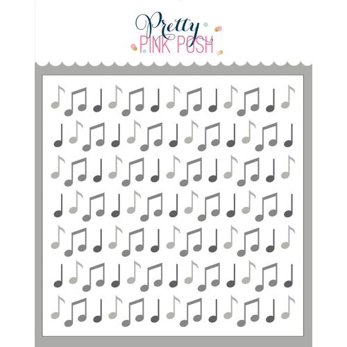 Pretty Pink Posh - Layered Music Notes Stencil (3 Layer)