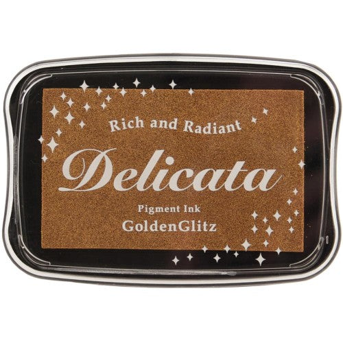 Tsukineko Delicata Pigment Ink Pad Golden Glitz