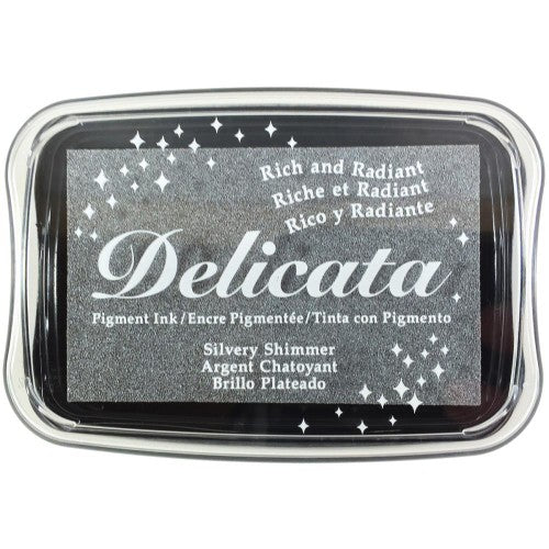 Tsukineko Delicata Pigment Ink Pad Silvery Shimmer