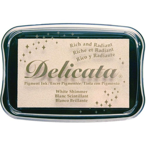 Tsukineko Delicata Pigment Ink Pad White Shimmer