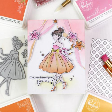 Pinkfresh Studio - Ribbon Cascade stencil
