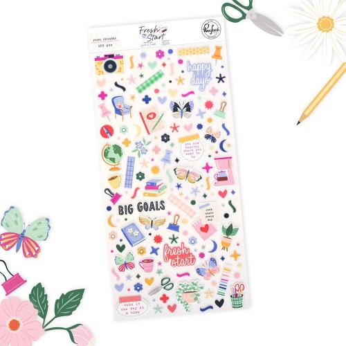 Pinkfresh Studio Fresh Start Puffy Stickers by Kaitlin Sheaffer (319926) - Postage as per Actual