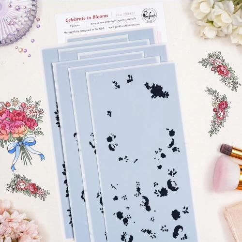 Pinkfresh Studio - Celebrate in Blooms Stencil