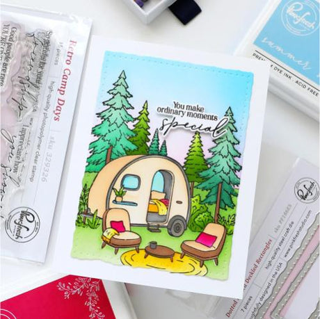Pinkfresh Studio - Retro Camp Days Sentiments die