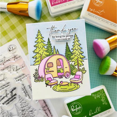 Pinkfresh Studio - Retro Camp Days Sentiments die