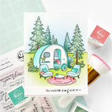 Pinkfresh Studio - Retro Camp Days stencil