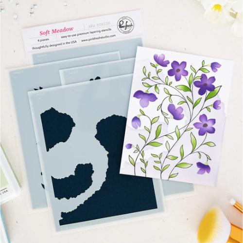 Pinkfresh Studio - Soft Meadow stencil