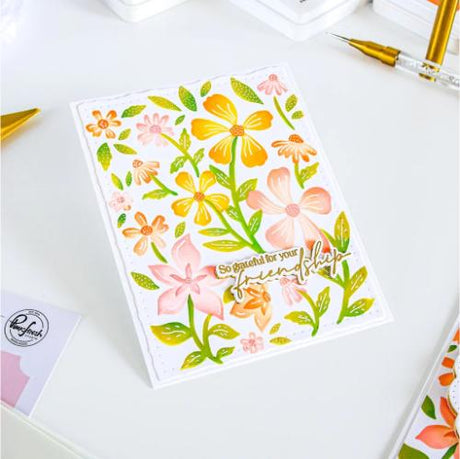 Pinkfresh Studio - Wildflower Notes stencil
