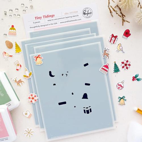 Pinkfresh Studio - Tiny Tidings stencil