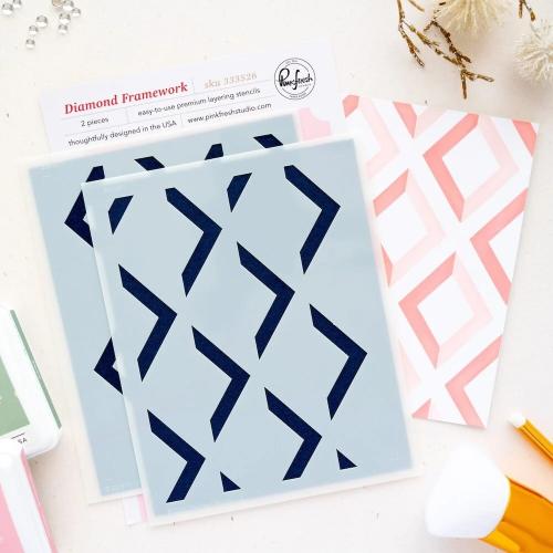 Pinkfresh Studio - Diamond Framework stencil