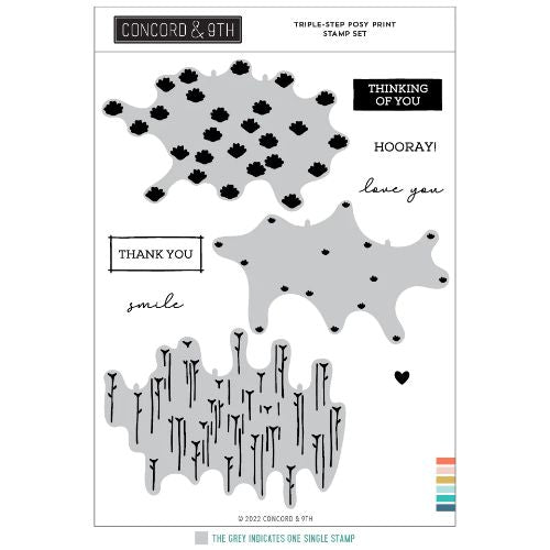 Concord & 9th - Triple-Step Posy Print Stamp Set 6 x 8