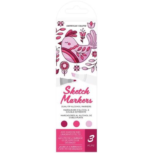 American Crafts Sketch Markers - Dual Tip Alcohol Markers (PINK)