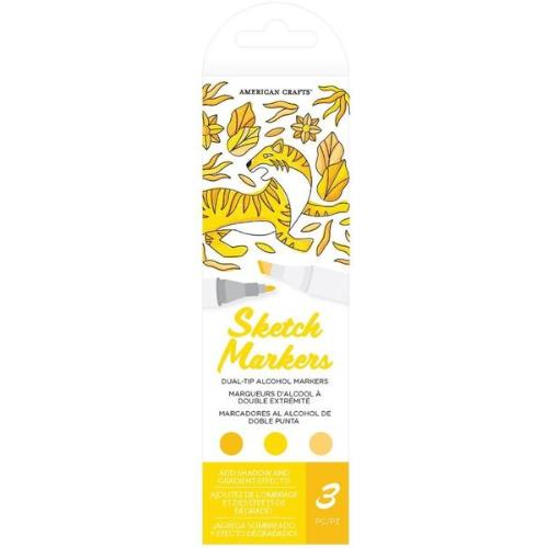 American Crafts Sketch Markers - Dual Tip Alcohol Markers (YELLOW)