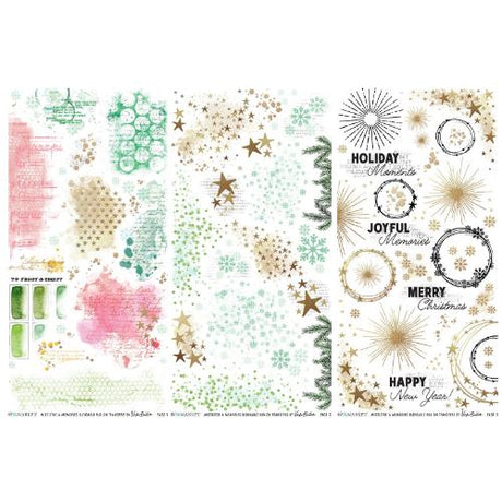 49 And Market Rub-On Transfer Set-Blendable, Mistletoe And Memories - Postage as per Actual