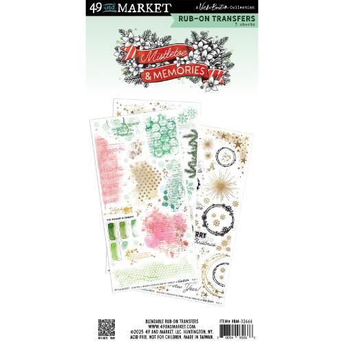 49 And Market Rub-On Transfer Set-Blendable, Mistletoe And Memories - Postage as per Actual