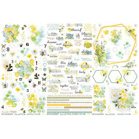 49 And Market Rub-On Transfer Set 6"X12"-Botanical Buzz - Postage as per Actual