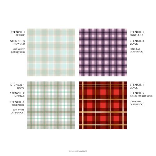 Concord & 9th - Layered Plaid Stencil Pack (4 qty; 6 x 6)