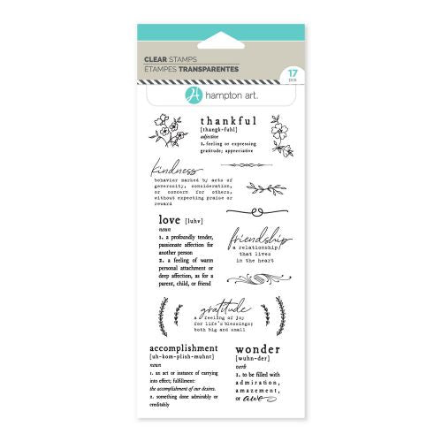 American Crafts Hampton Art Clear Stamps Sentiment Definitions (17pcs)