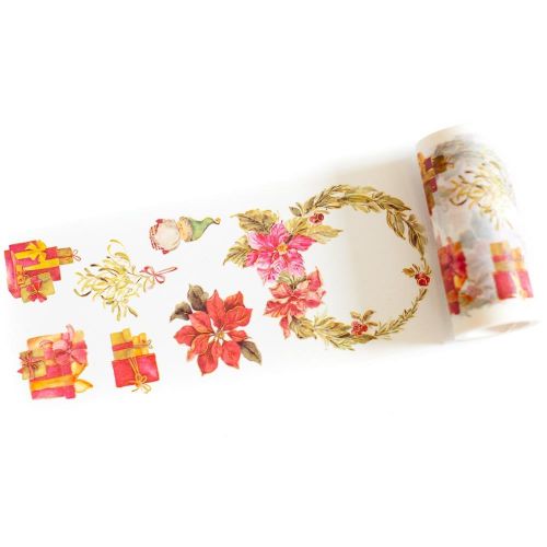 Pinkfresh Studio - Washi Tape 4"X11yd Holiday Elements W/Foiled Accents