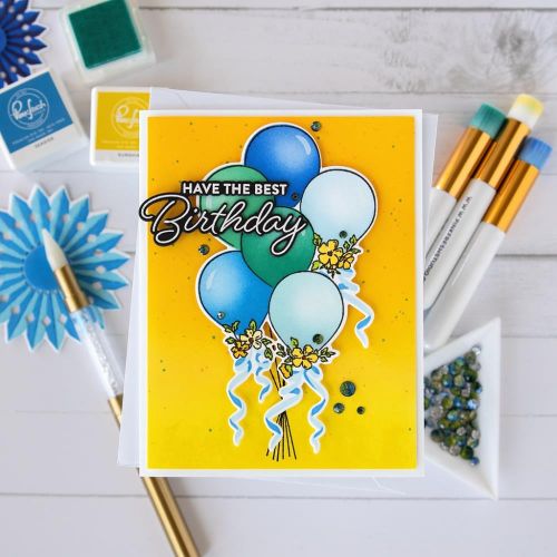 Pinkfresh Studio - Ribbons & Balloons stencil