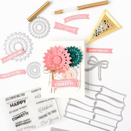 Pinkfresh Studio - Basic Banners: Celebrate die