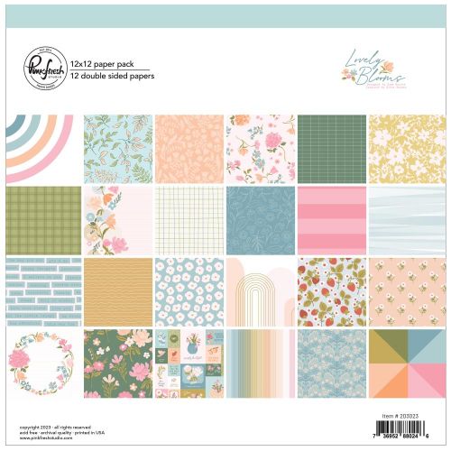 Pinkfresh Studio - Lovely Blooms: 12 x 12 Paper Pack - Postage as per Actual