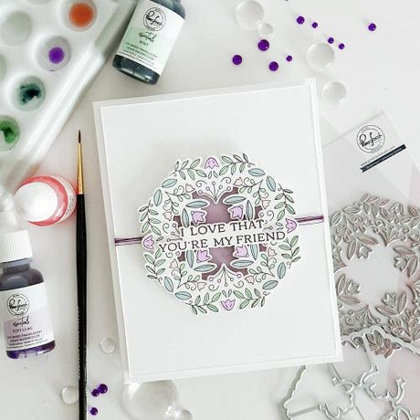 Pinkfresh Studio - Floral Octagon Frame die