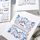 Pinkfresh Studio - Floral Square Frame press plate