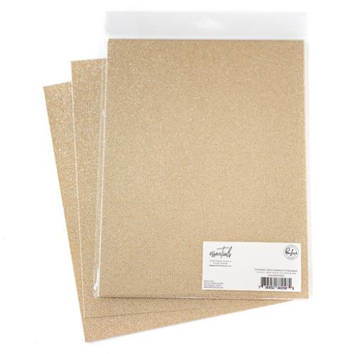 Pinkfresh Studio - Essentials Glitter Cardstock: Champagne